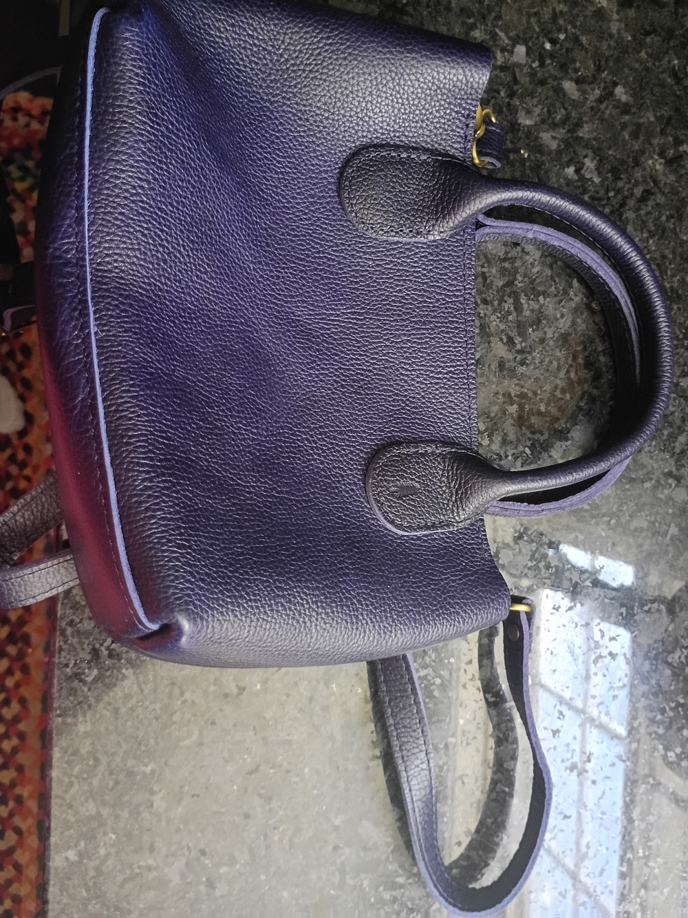 💙Portland Leather Small Rain Drop Cross Body Cobalt Blue w/ Ziipper💙 - Picture 4 of 15